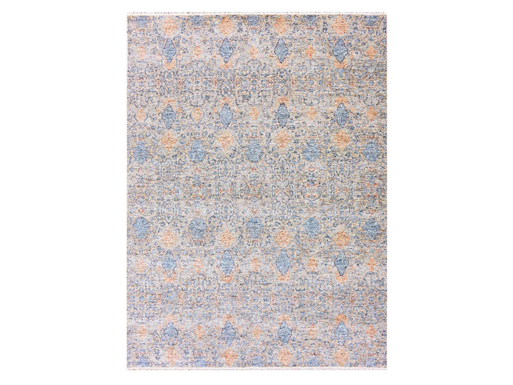 9'0" x 12'4" New Hand Knotted Grey Wool Rectangle Oriental Rug - MOA10275306