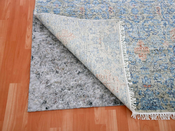9'0" x 12'4" New Hand Knotted Grey Wool Rectangle Oriental Rug - MOA10275306