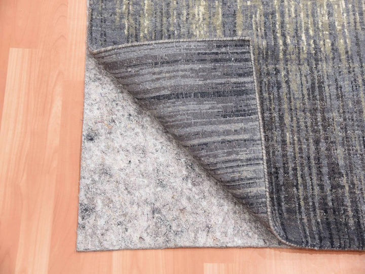 2'6" x 6'4" New Hand Knotted Grey Wool Runner Oriental Rug - MOA10275307