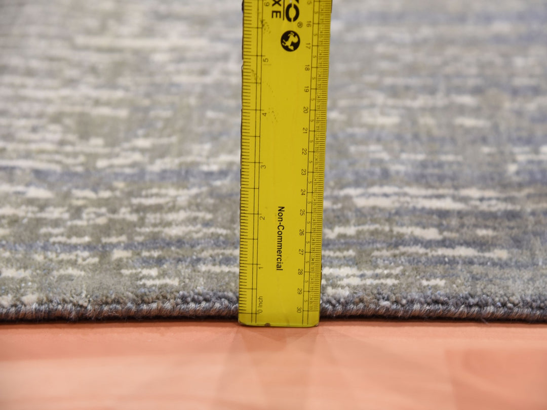 2'6" x 6'3" New Hand Knotted Grey Wool Runner Oriental Rug - MOA10275308