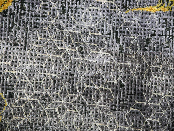 8'0" x 10'3" New Hand Knotted Grey Wool & Silk Rectangle Oriental Rug - MOA10275315