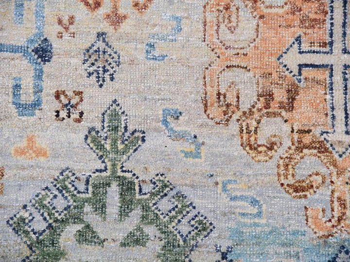 9'0" x 11'10" New Hand Knotted Blue Wool Rectangle Oriental Rug - MOA10275323