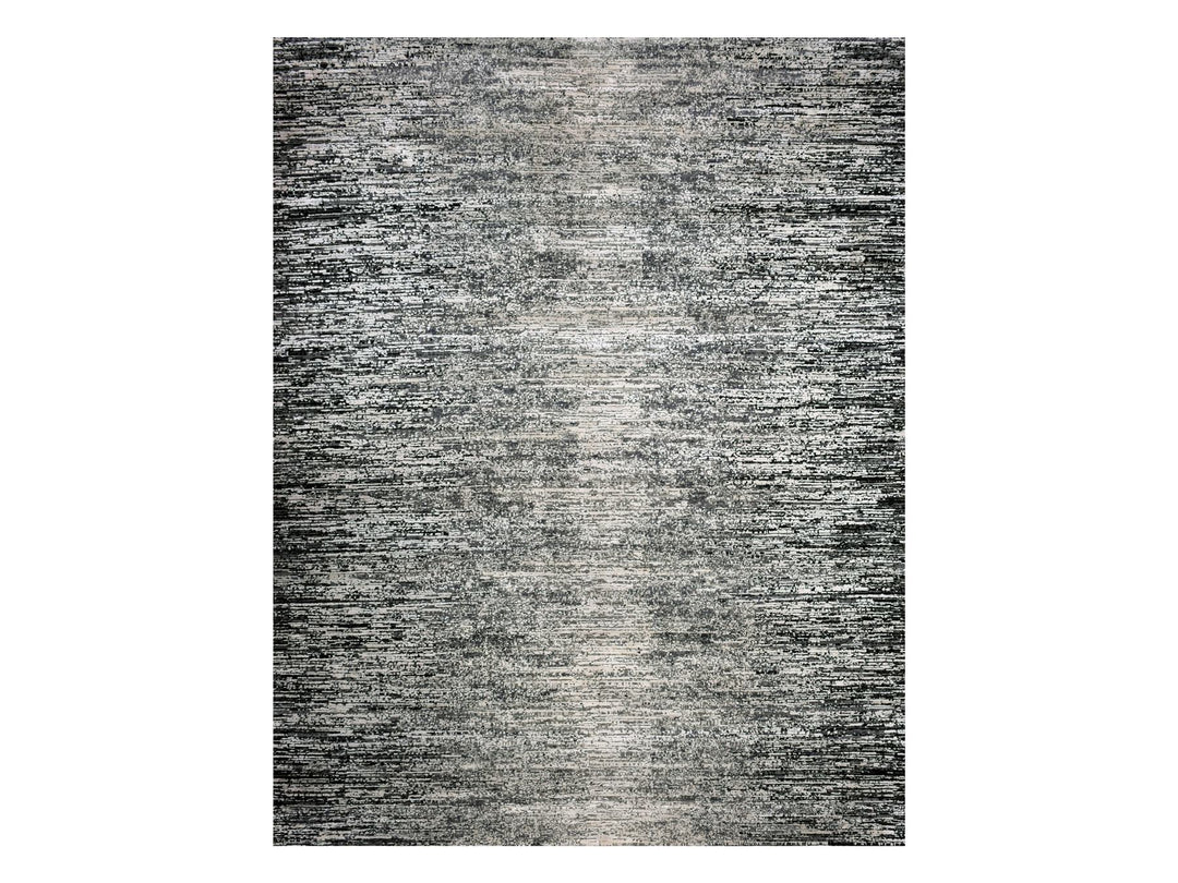 7'11" x 10'3" New Hand Knotted Black Wool & Silk Rectangle Oriental Rug - MOA10275344