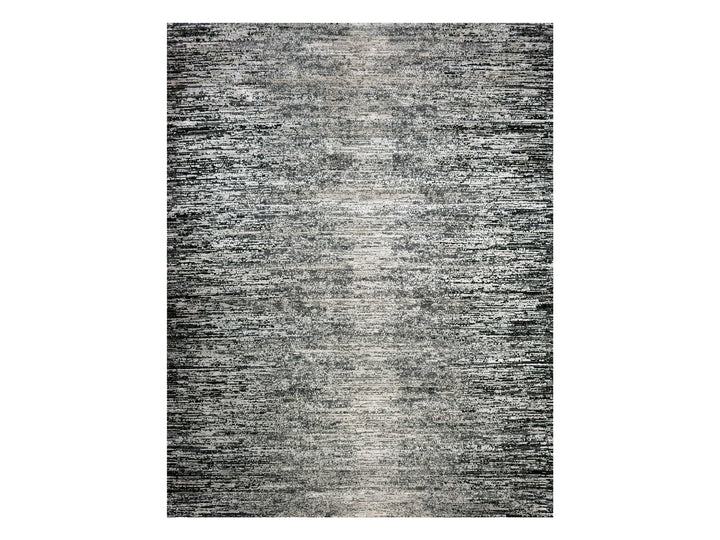 7'11" x 10'3" New Hand Knotted Black Wool & Silk Rectangle Oriental Rug - MOA10275344