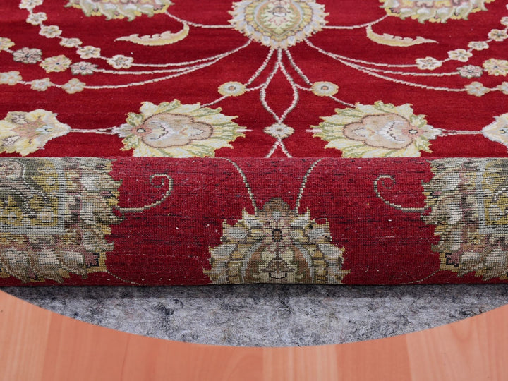 8'0" x 8'3" New Hand Knotted Red Wool Round Oriental Rug - MOA10275355