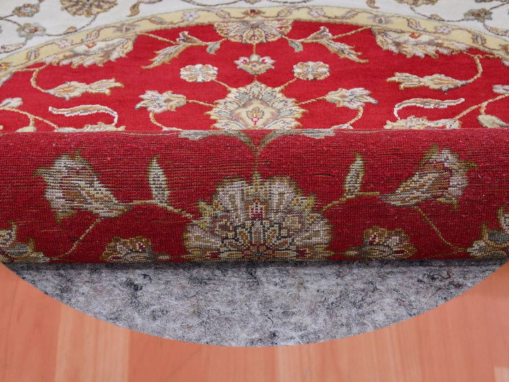 6'0" x 6'0" New Hand Knotted Red Wool Round Oriental Rug - MOA10275362