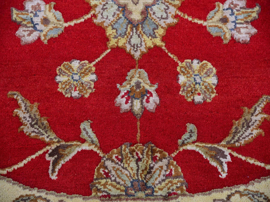 6'0" x 6'0" New Hand Knotted Red Wool Round Oriental Rug - MOA10275362