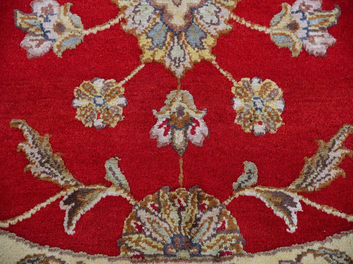 6'0" x 6'0" New Hand Knotted Red Wool Round Oriental Rug - MOA10275362