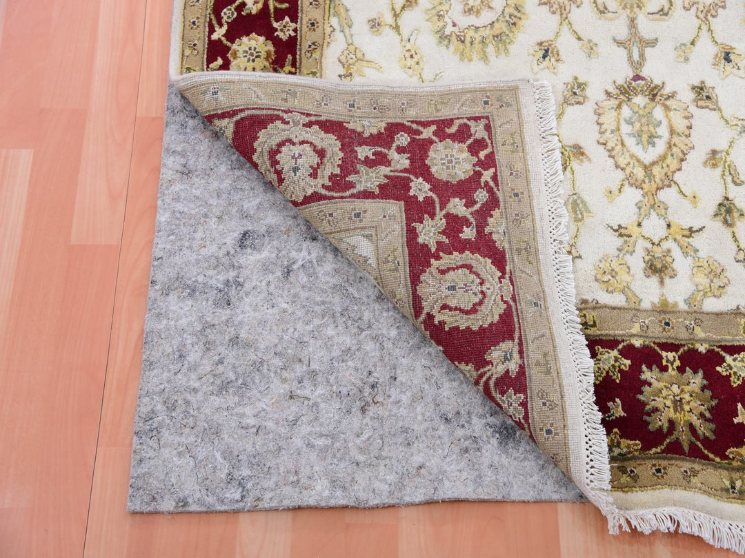 4'10" x 7'3" New Hand Knotted Ivory Wool Rectangle Oriental Rug - MOA10275363
