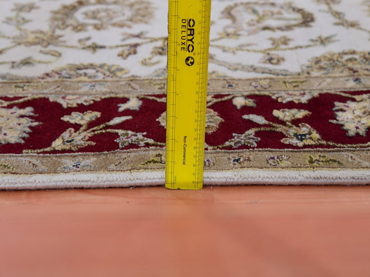4'10" x 7'3" New Hand Knotted Ivory Wool Rectangle Oriental Rug - MOA10275363