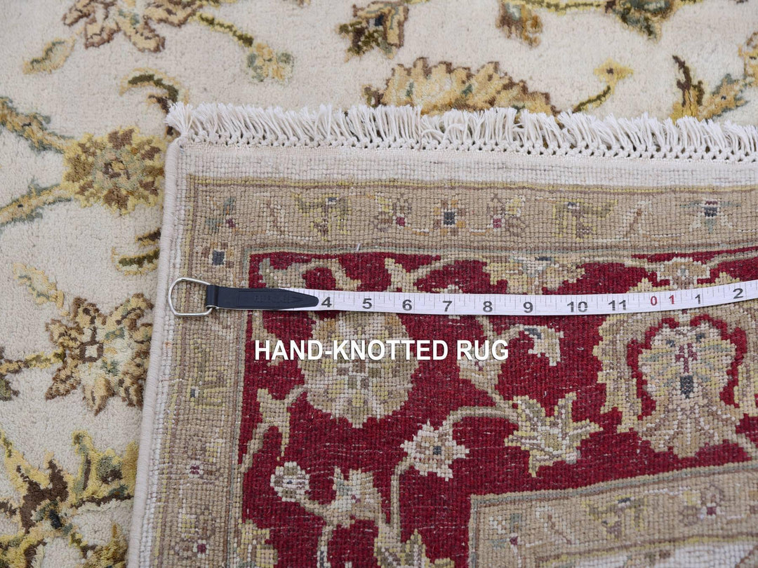 4'10" x 7'3" New Hand Knotted Ivory Wool Rectangle Oriental Rug - MOA10275363