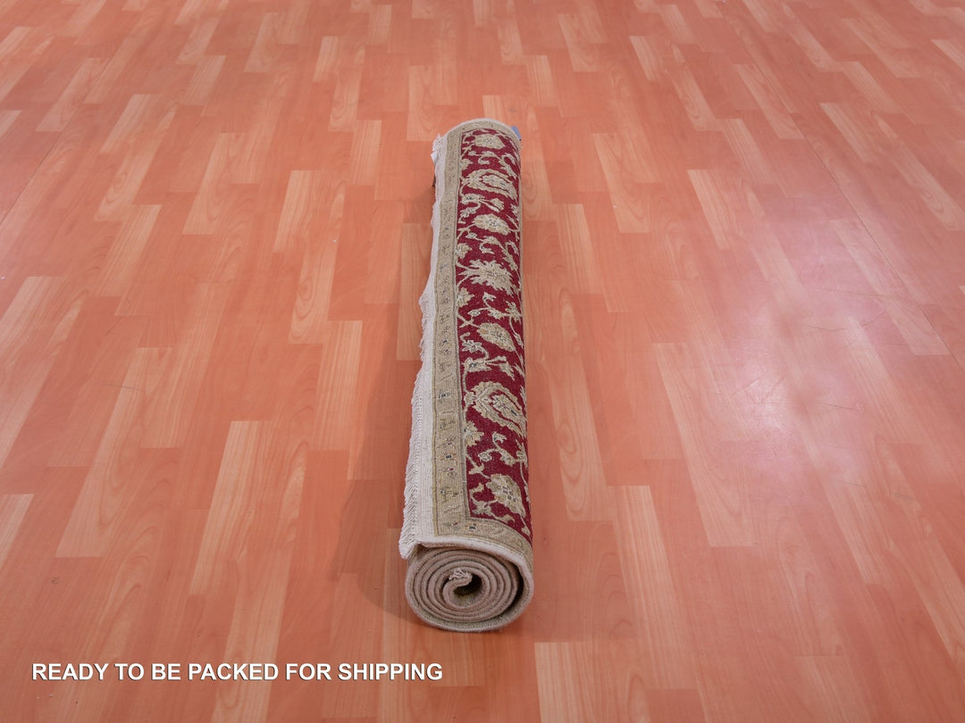 4'10" x 7'3" New Hand Knotted Ivory Wool Rectangle Oriental Rug - MOA10275363
