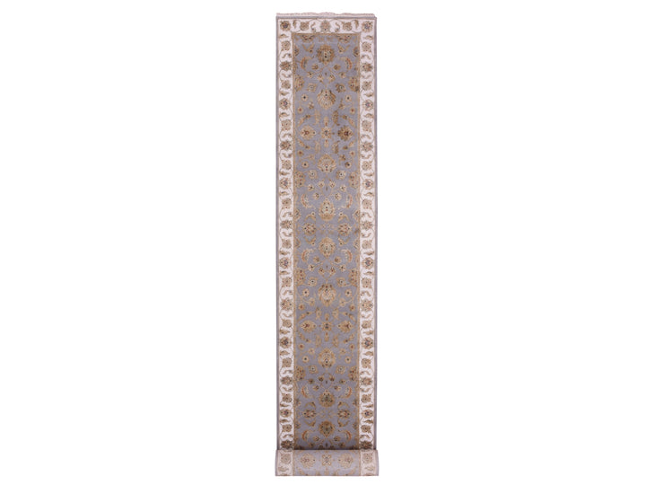 2'8" x 21'0" New Hand Knotted Blue Wool Runner Oriental Rug - MOA10275364