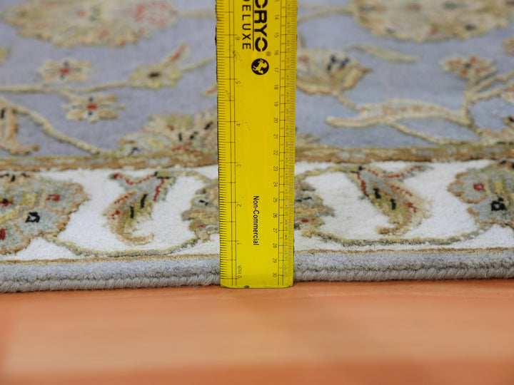 2'7" x 18'8" New Hand Knotted Blue Wool Runner Oriental Rug - MOA10275365