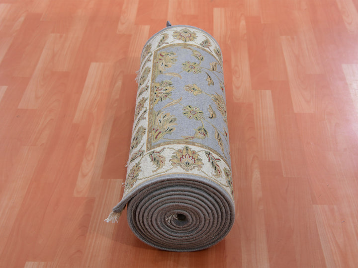 2'7" x 18'8" New Hand Knotted Blue Wool Runner Oriental Rug - MOA10275365