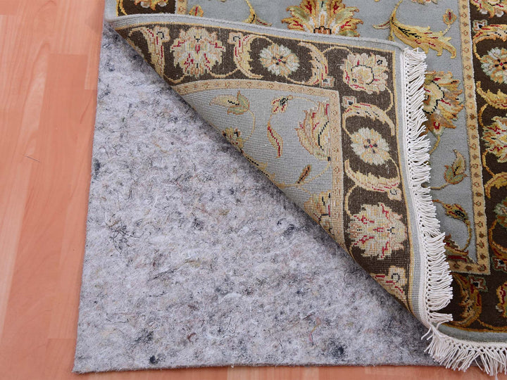 2'7" x 18'2" New Hand Knotted Grey Wool & Silk Runner Oriental Rug - MOA10275366