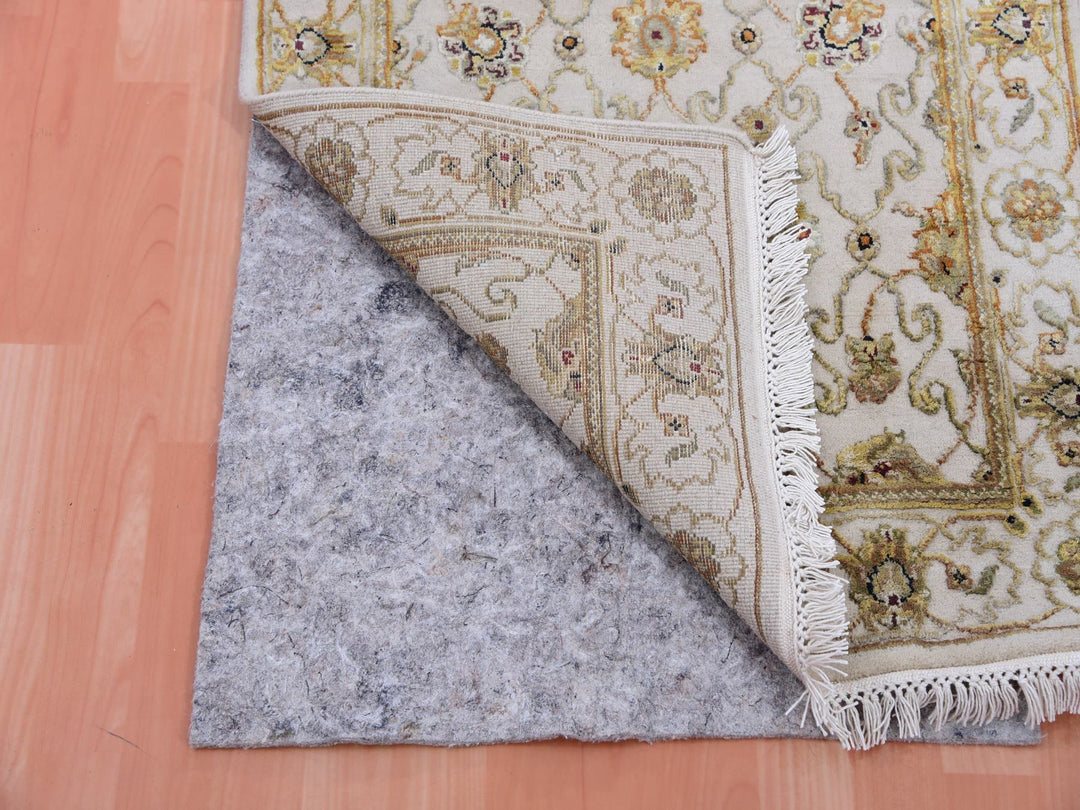 2'7" x 20'7" New Hand Knotted Ivory Wool & Silk Runner Oriental Rug - MOA10275367