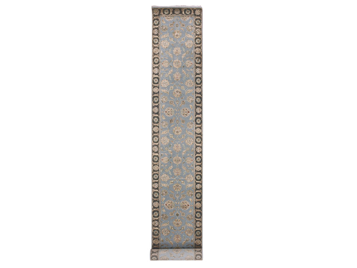 2'8" x 20'8" New Hand Knotted Grey Wool Runner Oriental Rug - MOA10275371