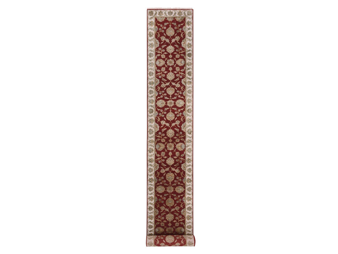 2'8" x 21'0" New Hand Knotted Red Wool Runner Oriental Rug - MOA10275373