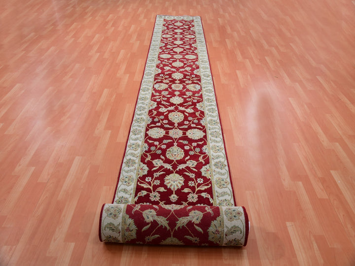 2'8" x 21'0" New Hand Knotted Red Wool Runner Oriental Rug - MOA10275373