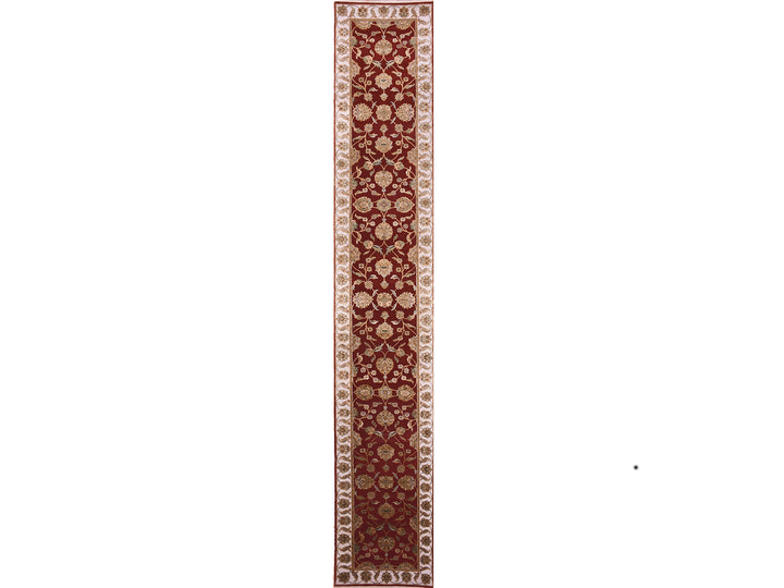 2'7" x 16'4" New Hand Knotted Red Wool Runner Oriental Rug - MOA10275375