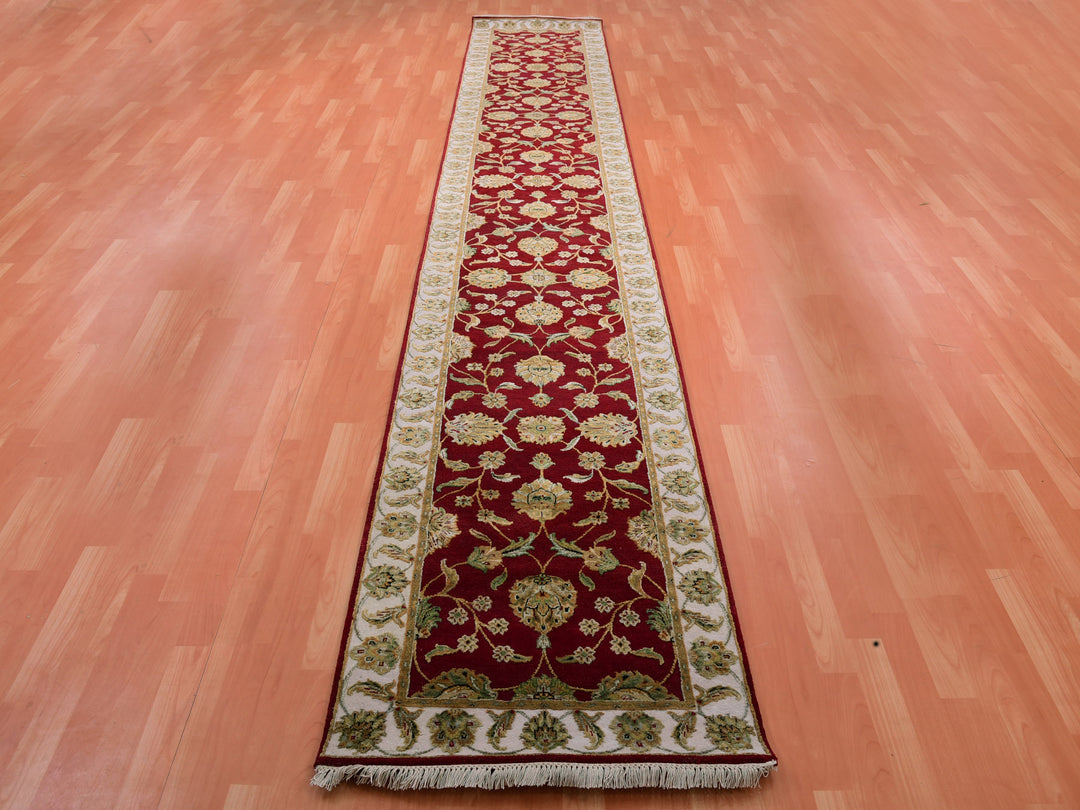 2'7" x 16'4" New Hand Knotted Red Wool Runner Oriental Rug - MOA10275375