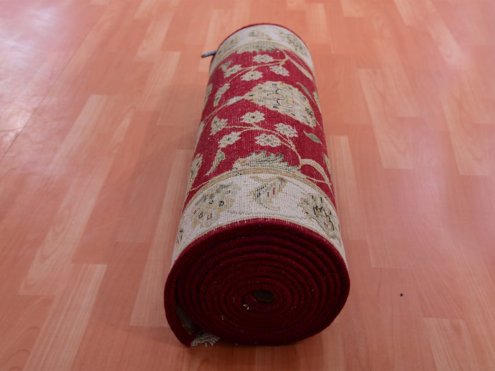 2'7" x 16'4" New Hand Knotted Red Wool Runner Oriental Rug - MOA10275375