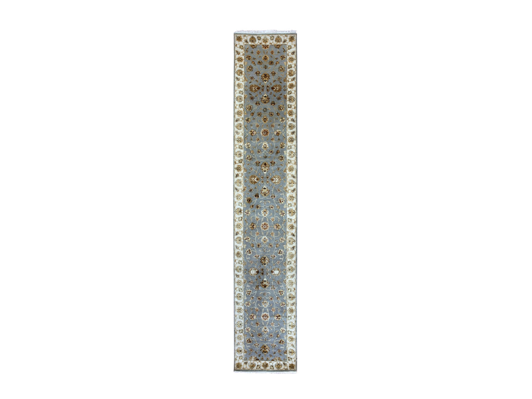 2'7" x 14'0" New Hand Knotted Blue Wool Runner Oriental Rug - MOA10275377