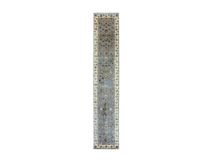 2'7" x 14'0" New Hand Knotted Blue Wool Runner Oriental Rug - MOA10275377