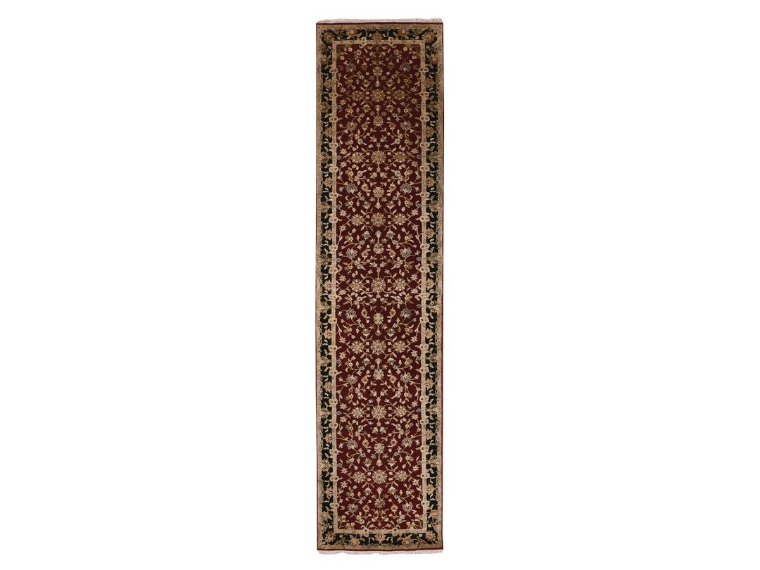 2'9" x 12'3" New Hand Knotted Red Wool Runner Oriental Rug - MOA10275378