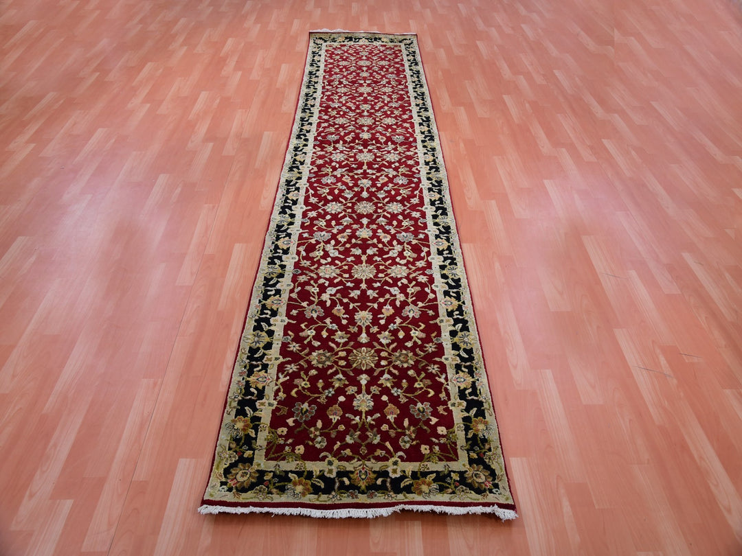 2'9" x 12'3" New Hand Knotted Red Wool Runner Oriental Rug - MOA10275378