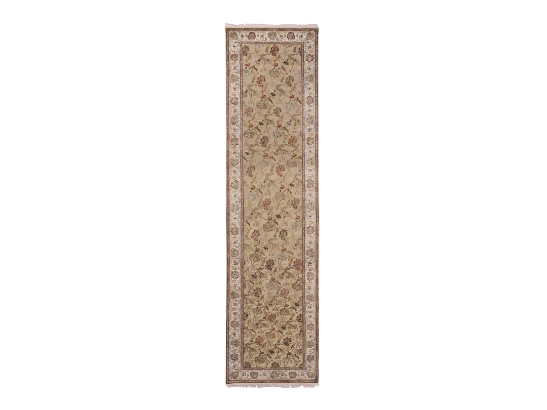 3'0" x 12'1" New Hand Knotted Green Wool Runner Oriental Rug - MOA10275379