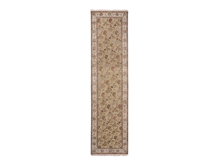 3'0" x 12'1" New Hand Knotted Green Wool Runner Oriental Rug - MOA10275379