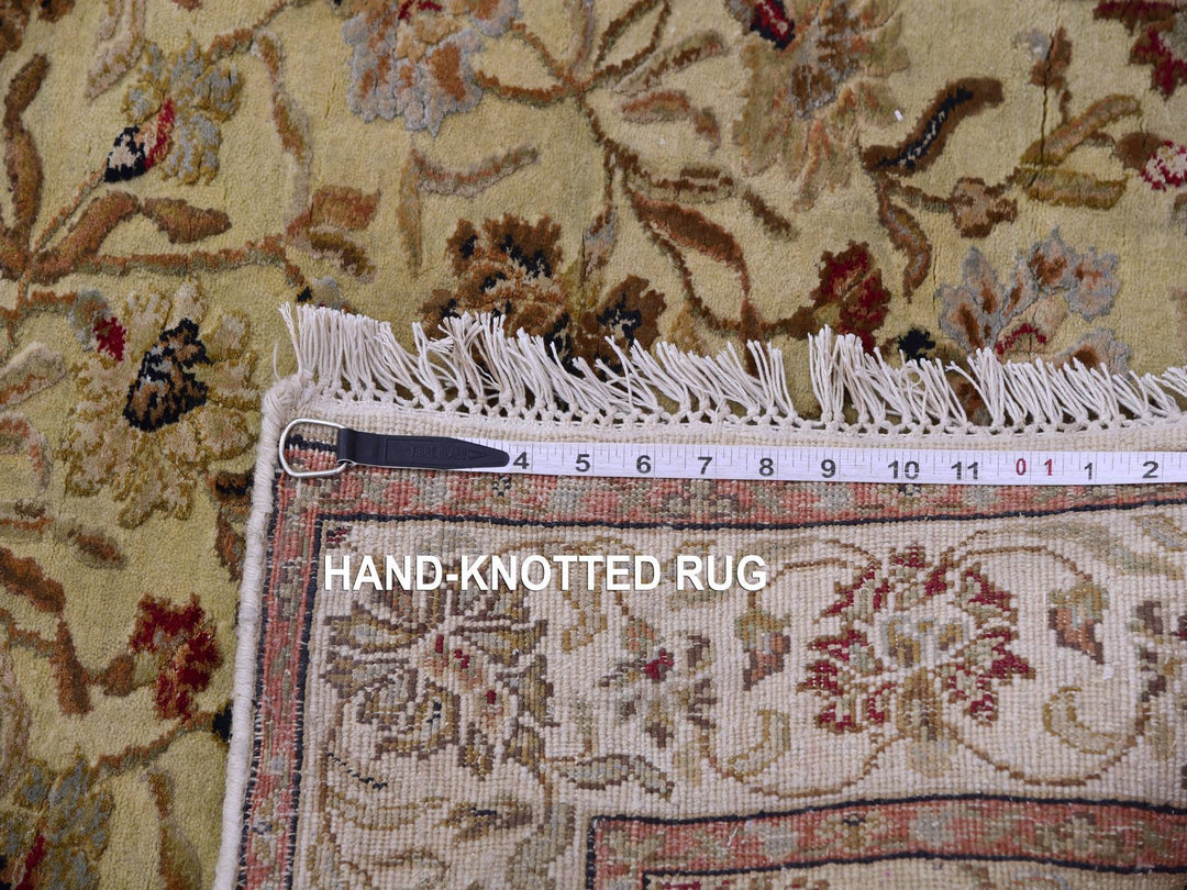3'0" x 12'1" New Hand Knotted Green Wool Runner Oriental Rug - MOA10275379