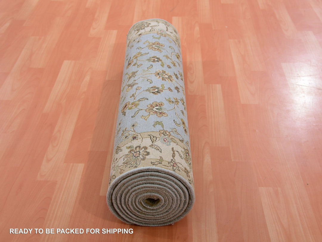 3'0" x 12'2" New Hand Knotted Blue Wool Runner Oriental Rug - MOA10275380