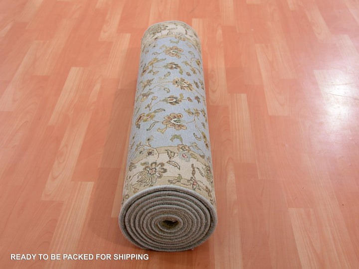 3'0" x 12'2" New Hand Knotted Blue Wool Runner Oriental Rug - MOA10275380