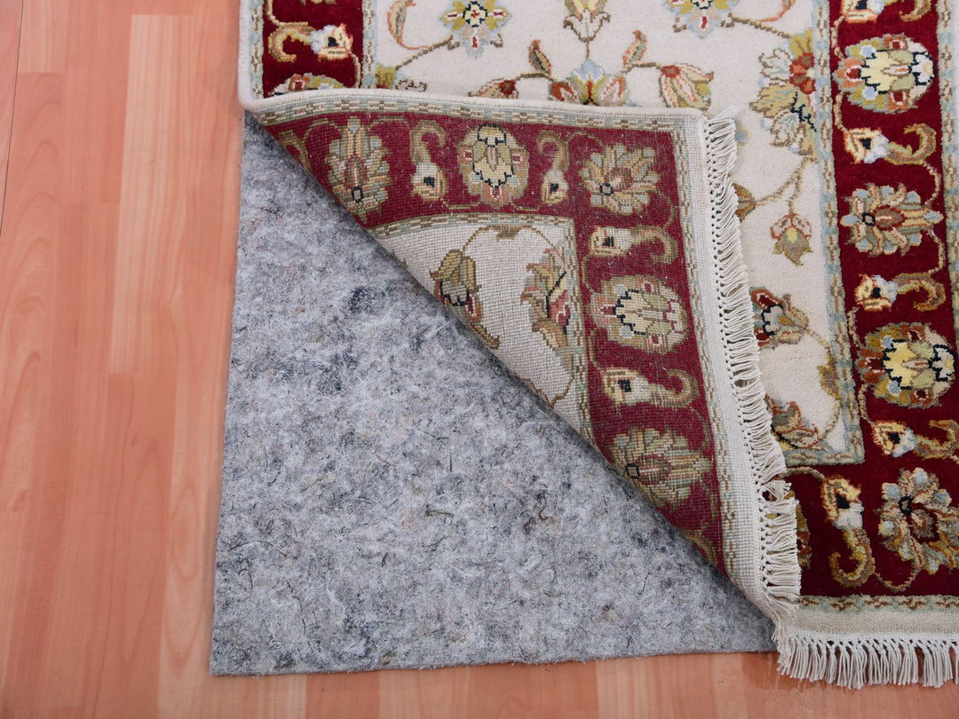 2'7" x 10'4" New Hand Knotted Ivory Wool Runner Oriental Rug - MOA10275382