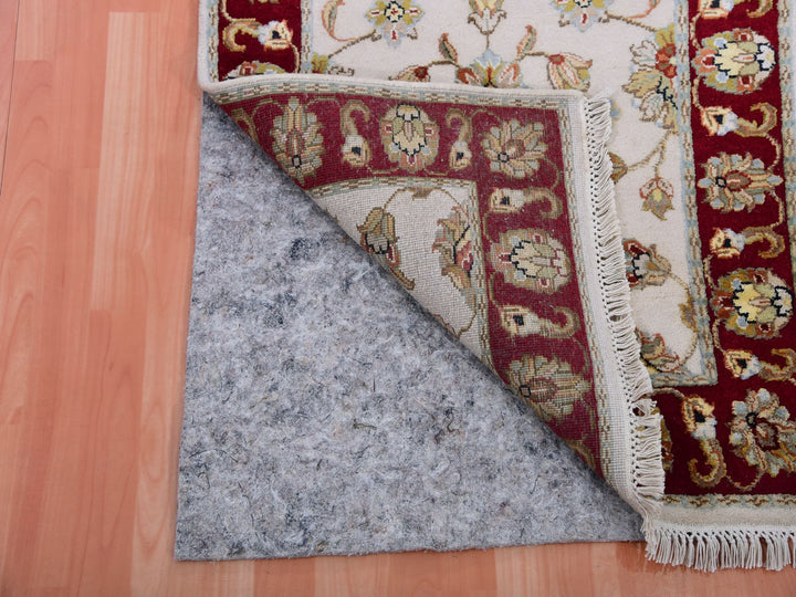 2'7" x 10'4" New Hand Knotted Ivory Wool Runner Oriental Rug - MOA10275382