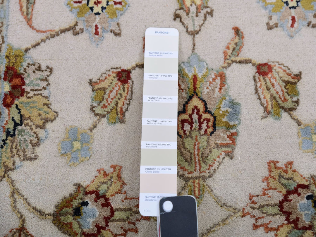 2'7" x 10'4" New Hand Knotted Ivory Wool Runner Oriental Rug - MOA10275382