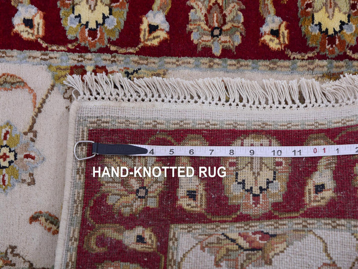 2'7" x 10'4" New Hand Knotted Ivory Wool Runner Oriental Rug - MOA10275382