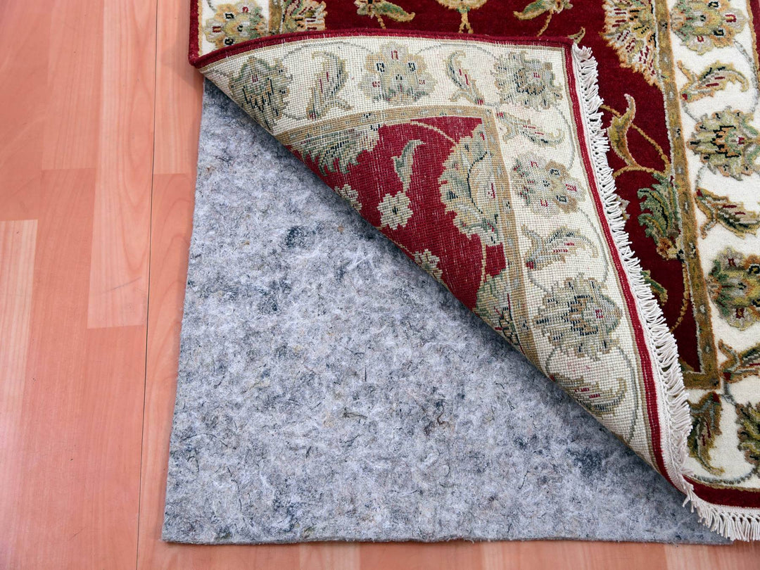 2'7" x 16'4" New Hand Knotted Red Wool & Silk Runner Oriental Rug - MOA10275385