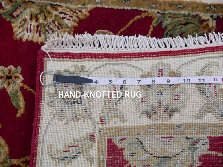 2'7" x 16'4" New Hand Knotted Red Wool & Silk Runner Oriental Rug - MOA10275385