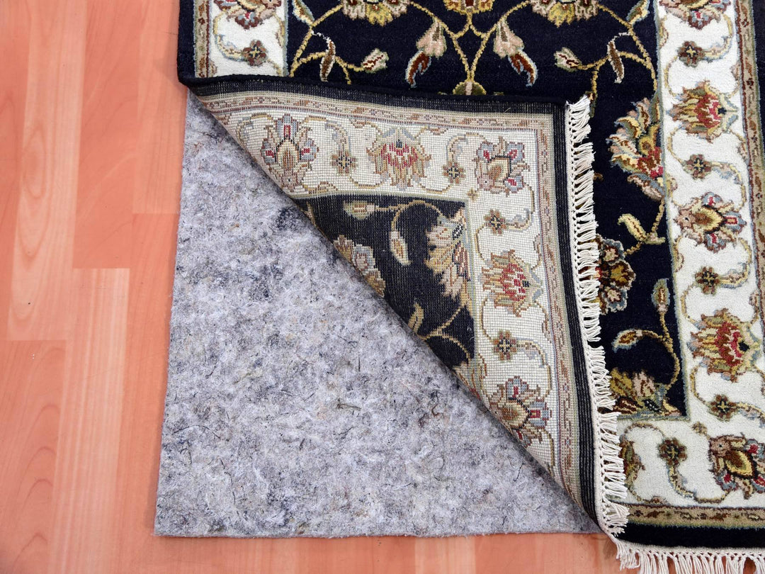 2'6" x 10'0" New Hand Knotted Black Wool Runner Oriental Rug - MOA10275386