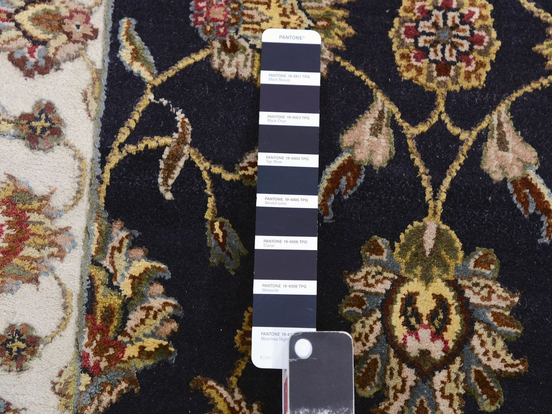 2'6" x 10'0" New Hand Knotted Black Wool Runner Oriental Rug - MOA10275386