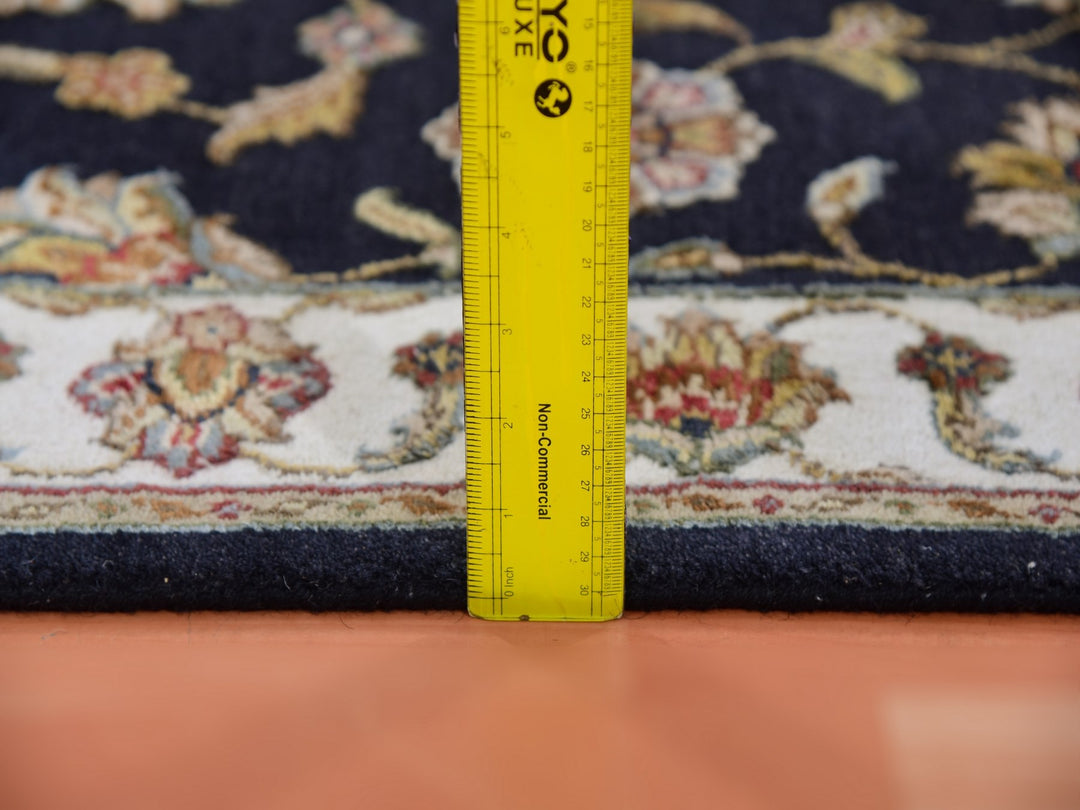 2'6" x 10'0" New Hand Knotted Black Wool Runner Oriental Rug - MOA10275386