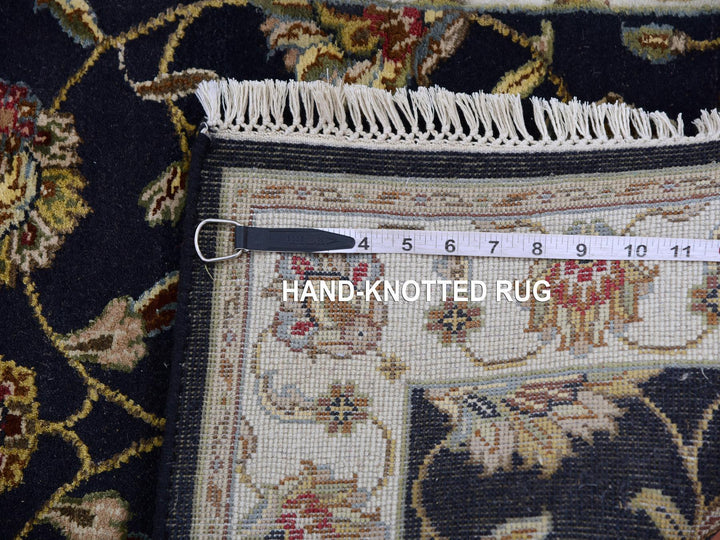 2'6" x 10'0" New Hand Knotted Black Wool Runner Oriental Rug - MOA10275386