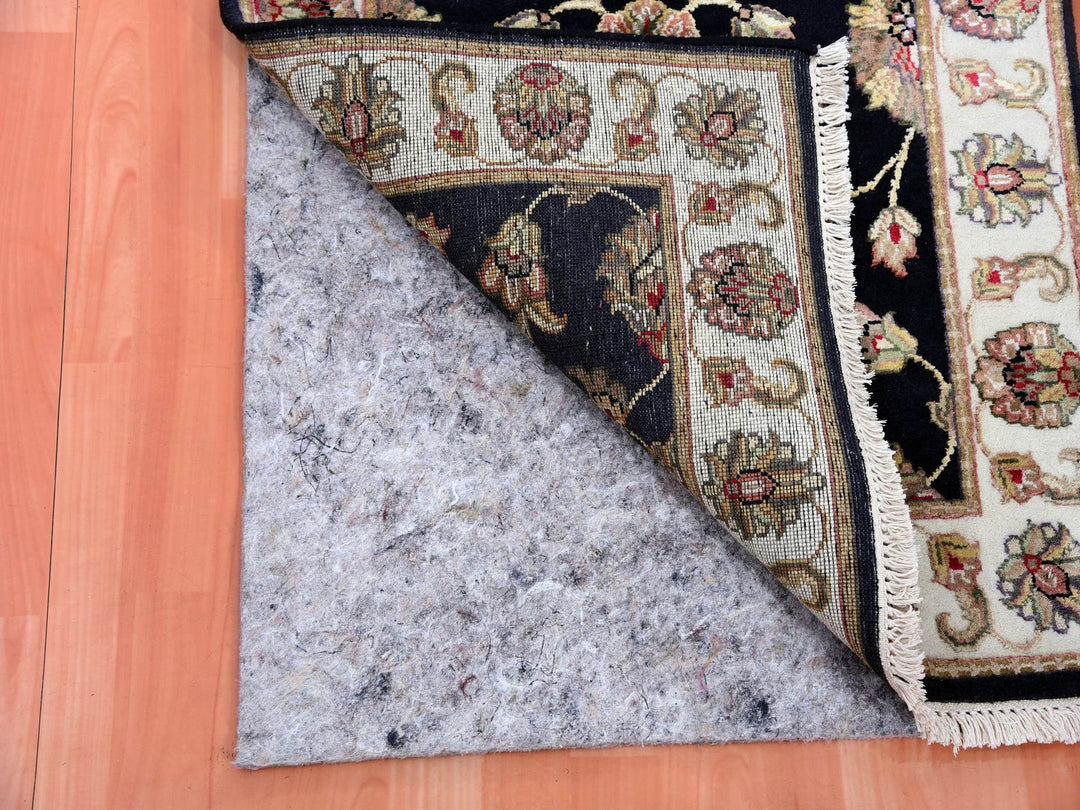 2'6" x 9'10" New Hand Knotted Black Wool Runner Oriental Rug - MOA10275389