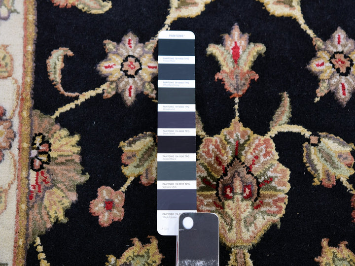 2'6" x 9'10" New Hand Knotted Black Wool Runner Oriental Rug - MOA10275389