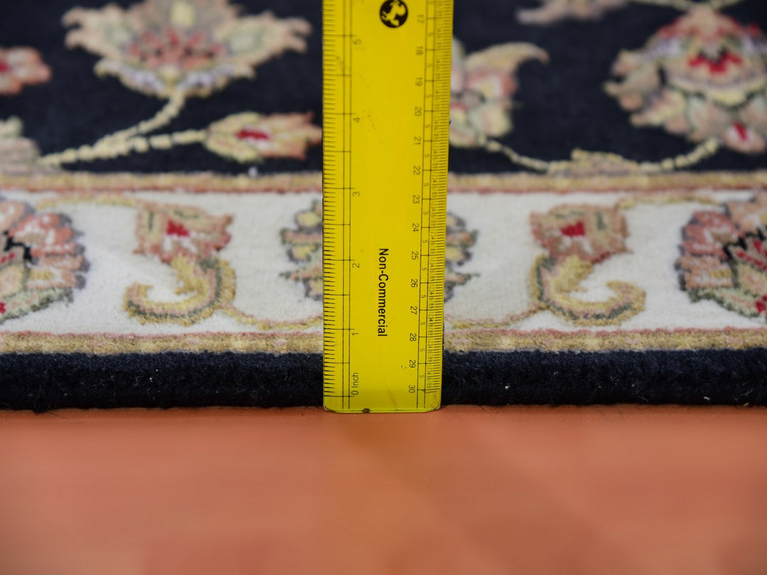 2'6" x 9'10" New Hand Knotted Black Wool Runner Oriental Rug - MOA10275389