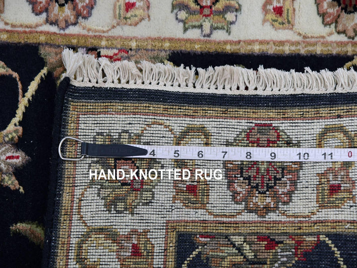 2'6" x 9'10" New Hand Knotted Black Wool Runner Oriental Rug - MOA10275389